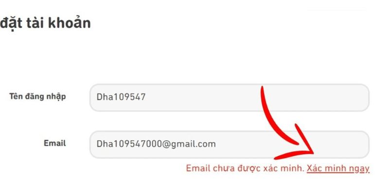 Xác minh bằng email